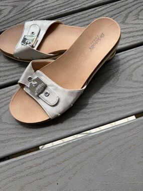 Dr. Scholl's Silver Slide Sandals